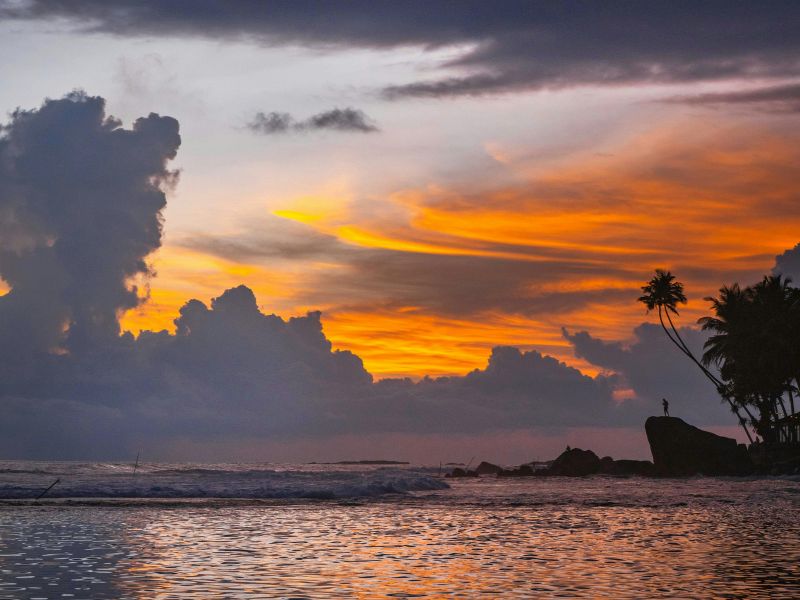 Unawatuna – evening sunset- beach – Sri Lanka – crestaholidays.com